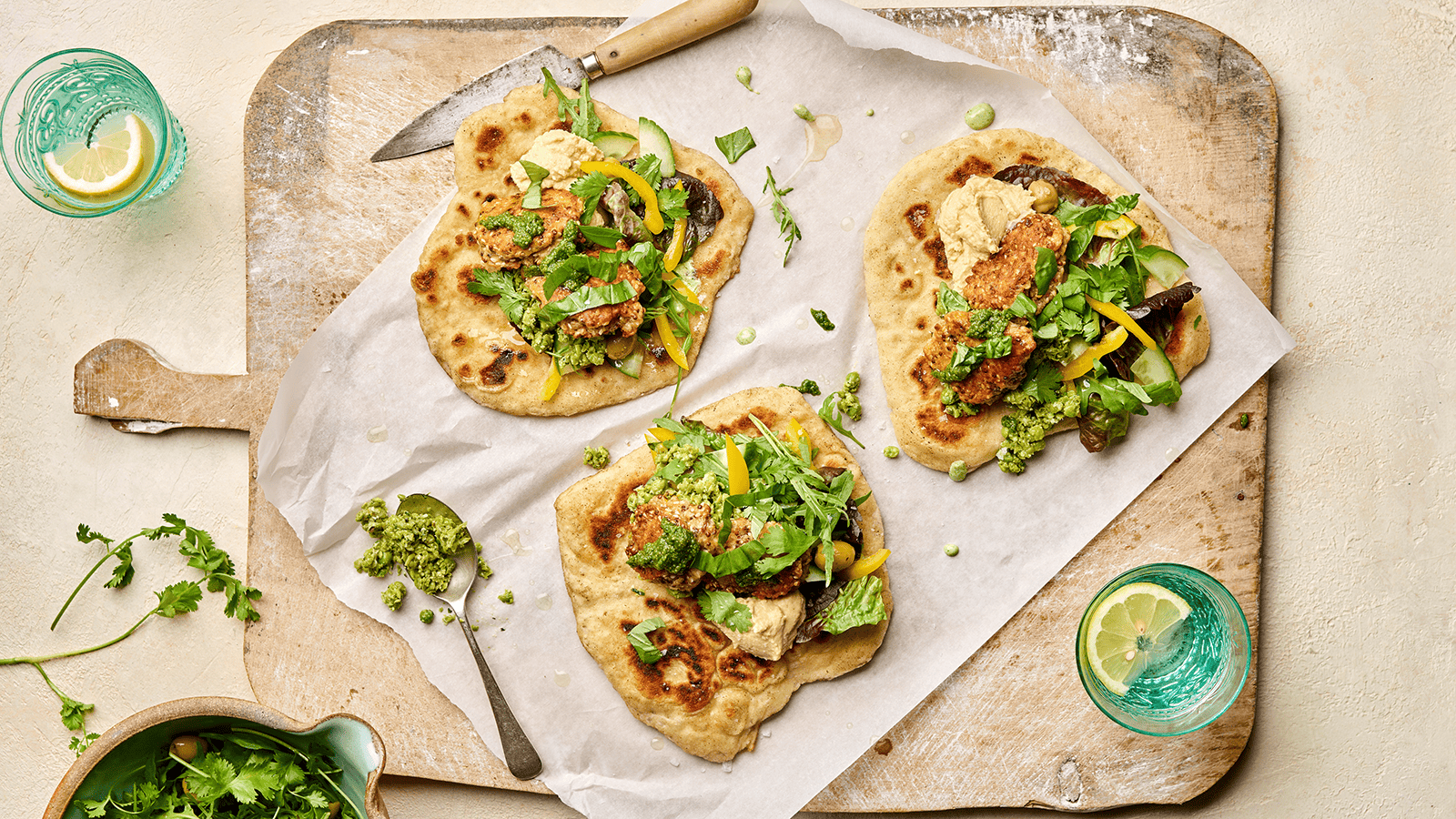 Fluffy sourdough flatbreads recipe