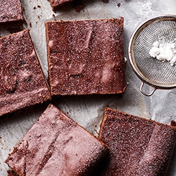 Brownies lightly dusted in Snow Sugar