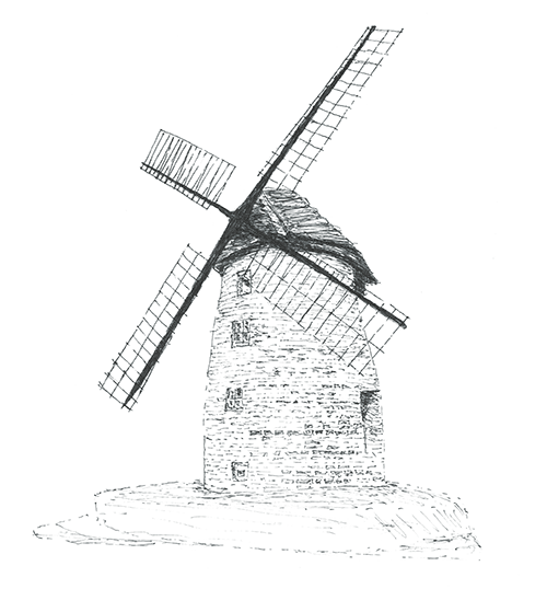 Line drawing of Stembridge Mill